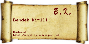 Bendek Kirill névjegykártya